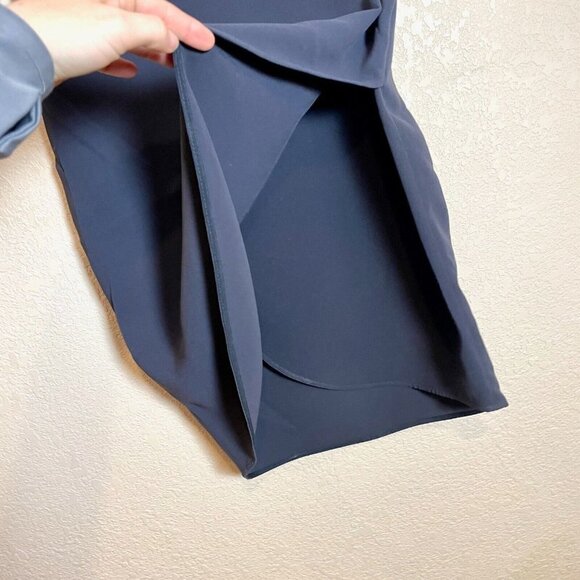 Max Mara Straight Pencil Skirt Womens Size Medium Black Tulip Hem Side Zip - Picture 3 of 10